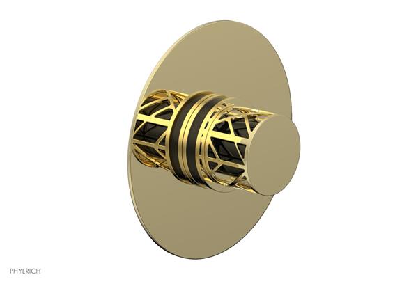 Phylrich - Jolie Pressure Balance Shower Plate & Round Handle Trim with Gloss Black Accents
