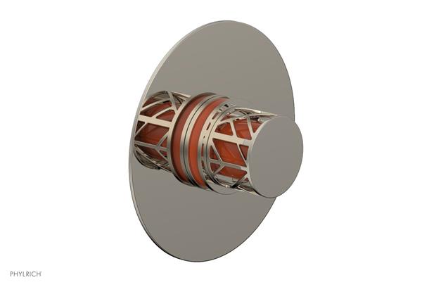 Phylrich - Jolie Pressure Balance Shower Plate & Round Handle Trim with Orange Accents