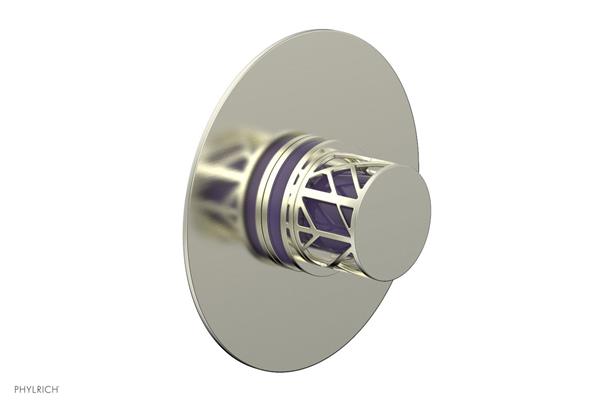 Phylrich - Jolie Pressure Balance Shower Plate & Round Handle Trim with Purple Accents