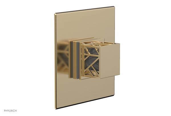 Phylrich - Jolie Pressure Balance Shower Plate & Square Handle Trim with Grey Accents