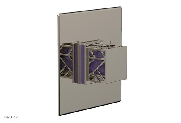 Phylrich - Jolie Pressure Balance Shower Plate & Square Handle Trim with Purple Accents