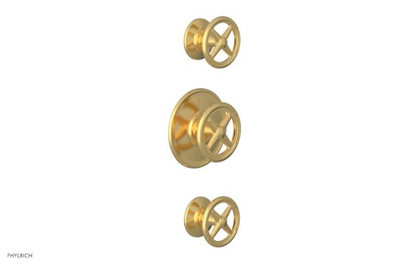 Phylrich - Works Thermostatic Valve with Two Volume Control - Cross Handles