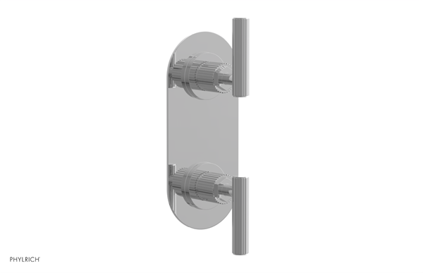 Phylrich - Dustrie Thermostatic Valve with Volume Control or Diverter - Grooved Lever Handles