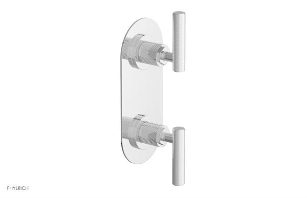 Phylrich - Dustrie Thermostatic Valve with Volume Control or Diverter - Knurled Lever Handles
