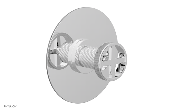 Phylrich - Dustrie Pressure Balance Shower Plate & Handle Trim - Knurled Cross Handle