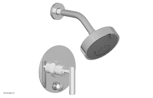 Phylrich - Dustrie Pressure Balance Shower and Diverter Set (Less Spout) - Grooved Lever Handle