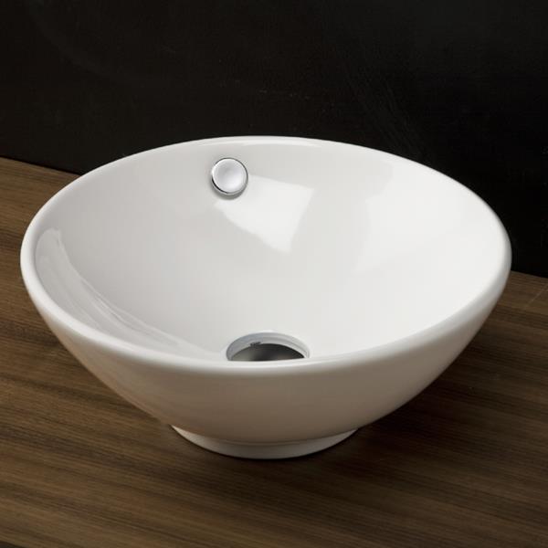 Lacava - Light Vessel Porcelain Bathroom Sink With An Overflow, Glazed Exterior.16 3/8 InchDiam, 6 1/2 InchH