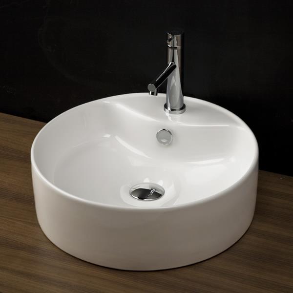 Lacava - Light Vessel Porcelain Bathroom Sink With One Faucet Hole And An Overflow, 18 1/4 InchDiam, 5 3/4 InchH