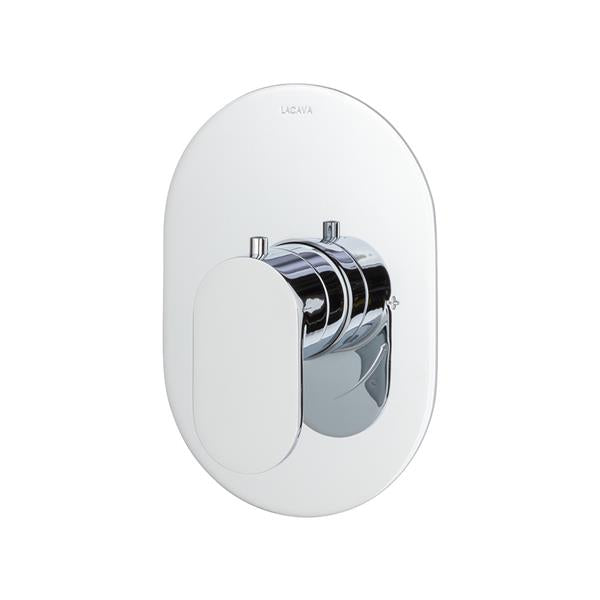 Lacava - Flou Trim Only - Thermostatic Valve Gpm 10 (60Psi) With Oblong Back Plate And Oval Lever Handle