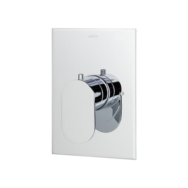 Lacava - Flou Trim Only - Thermostatic Valve Gpm 10 (60Psi) With Rectangular Back Plate And Oval Lever Handle