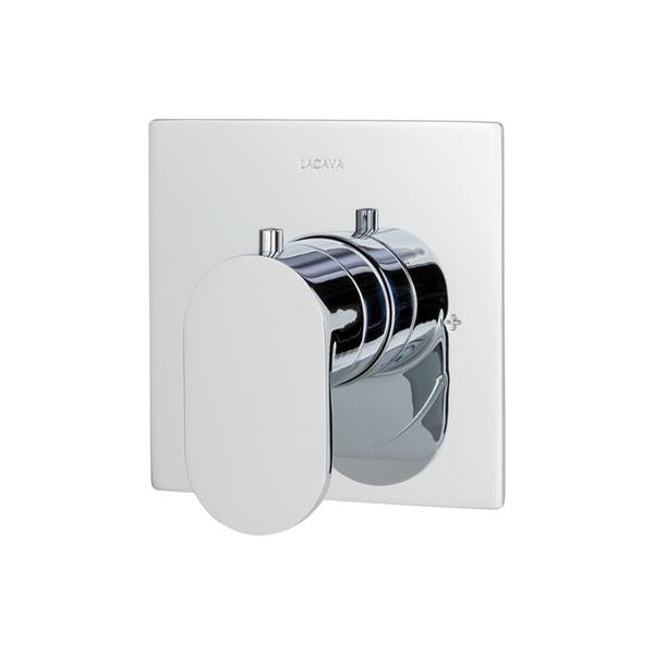 Lacava - Flou Trim Only - Thermostatic Valve Gpm 10 (60Psi) With Rectangular Back Plate And Oval Lever Handle