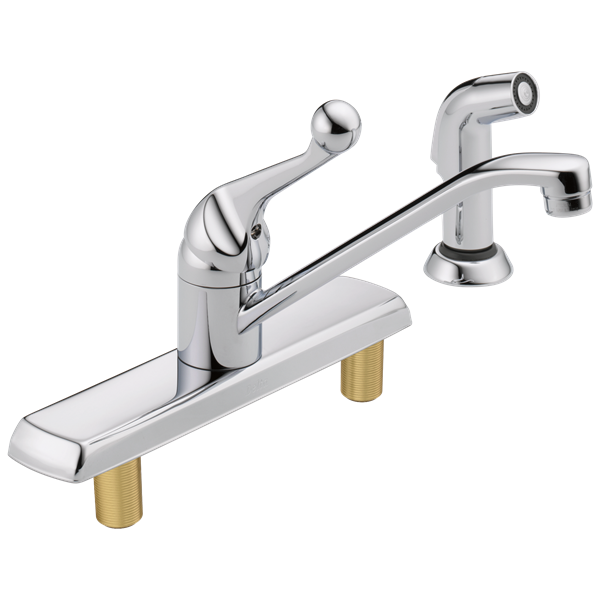 Delta - 134 / 100 / 300 / 400 Series Single Handle Kitchen Faucet With Spray