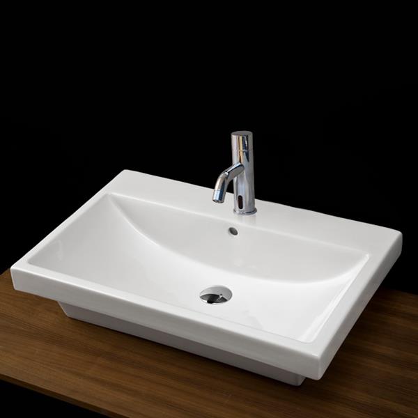 Lacava - Piazza Wall-Mounted Porcelain Bathroom Sink With Overflow