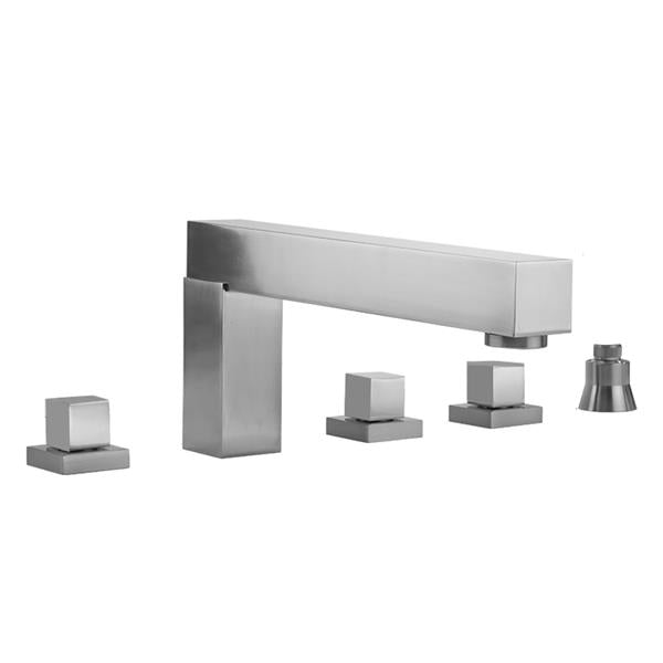Jaclo - CUBIX® Roman Tub Set with Cube Handles and Straight Handshower Holder