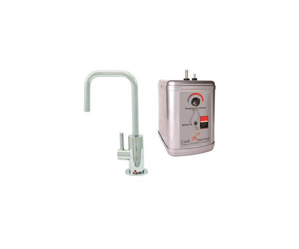 Mountain Plumbing - Hot Water Faucet with Contemporary Round Body & Handle (90° Spout) & Little Gourmet® Premium Hot Water Tank