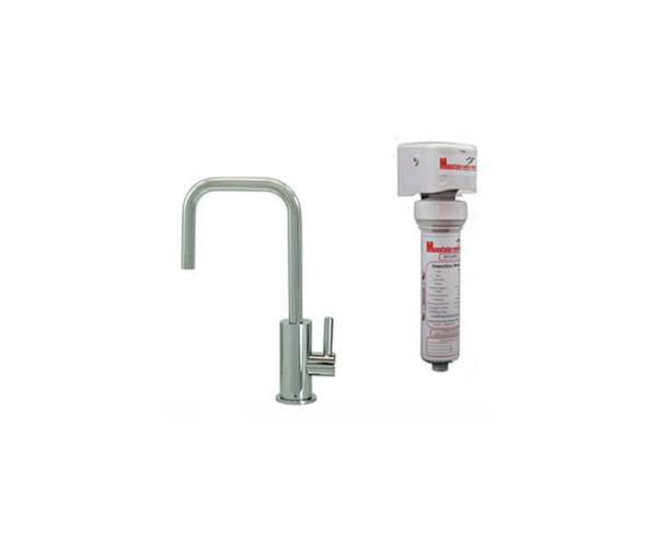 Mountain Plumbing - Point-of-Use Drinking Faucet with Contemporary Round Body & Handle (90° Spout) & Mountain Pure® Water Filtration System