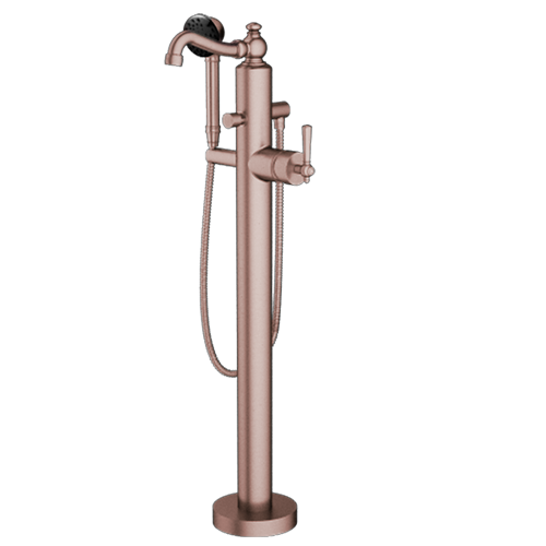 Santec - Hana Trim - Floor Mount Tub Filler With Hand Shower