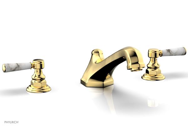 Phylrich - Hex Traditional Deck Tub Set - Marble Lever Handles