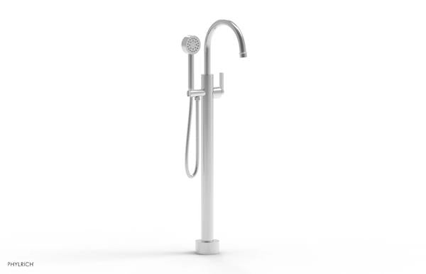 Phylrich - Hex Modern Tall Floor Mount Tub Filler with Hand Shower - Lever Handle