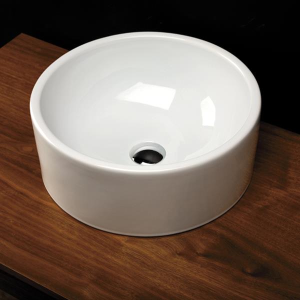 Lacava - Twin Set Vessel Porcelain Bathroom Sink With An Overflow.Glazed Exterior.16 1/2 InchDiam, 6 3/8 InchH