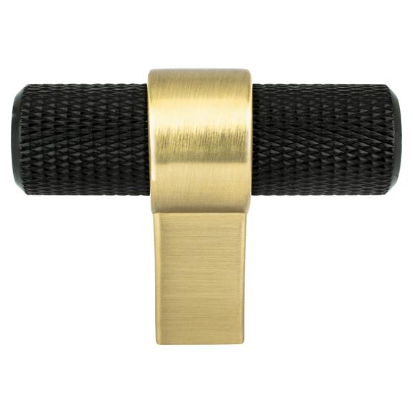 Berenson - Radial Reign Matte Black Bar and Modern Brushed Gold Post Knob