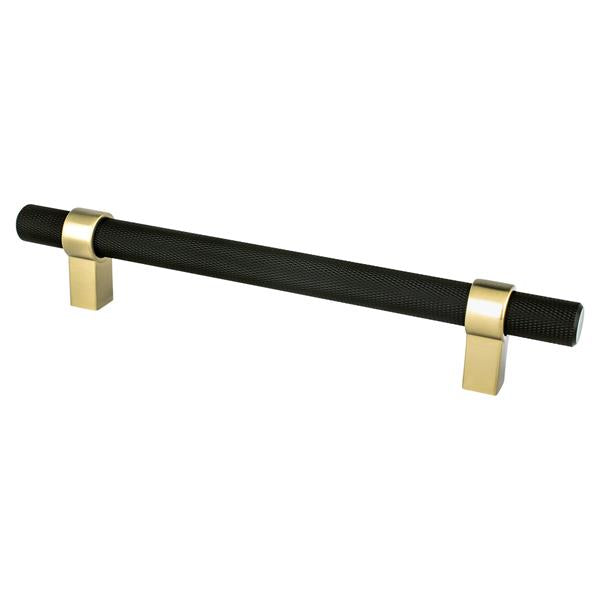 Berenson - Radial Reign 160mm CC Matte Black Bar and Modern Brushed Gold Posts Pull