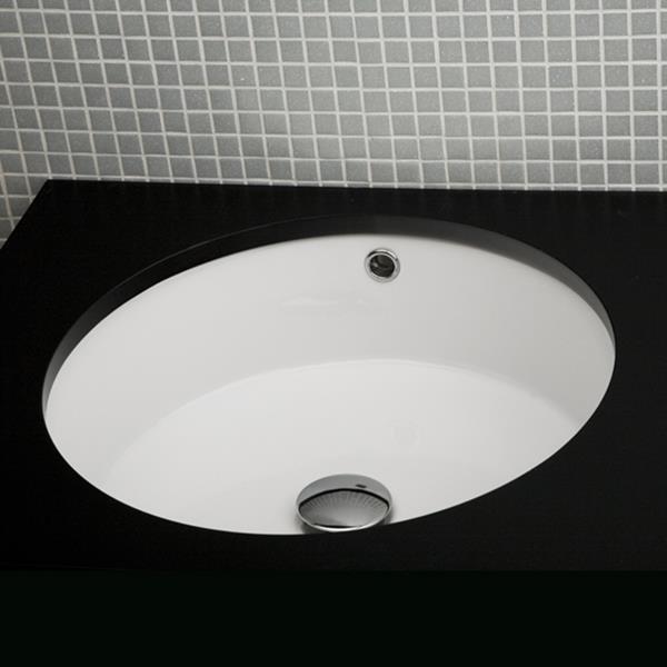 Lacava - Twin Set Under-Counter Porcelain Bathroom Sink With An Overflow, Glazed Exterior, 19 3/4 InchDiam, 6 7/8 InchH