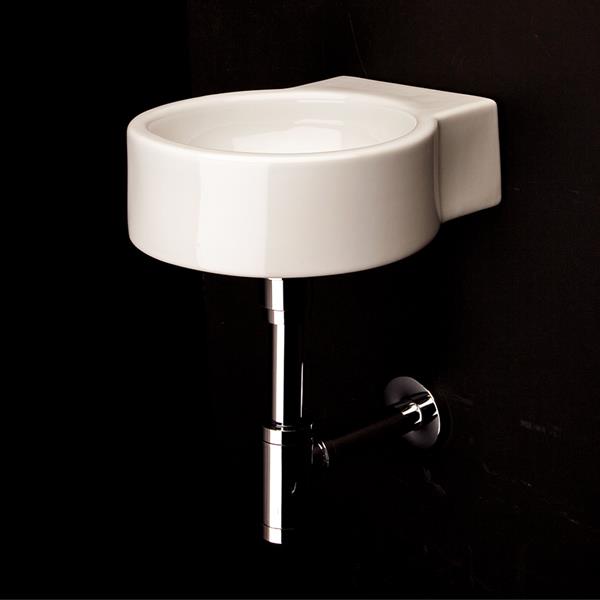 Lacava - Twin Set Wall-Mount Or Above-Counter Porcelain Bathroom Sink Without An Overflow