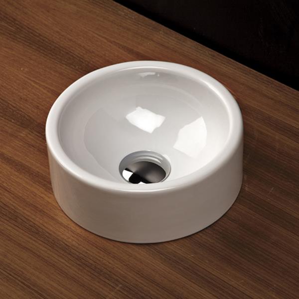 Lacava - Twin Set Vessel Porcelain Bathroom Sink Without An Overflow. Glazed Exterior.10 5/8 InchDiam, 5 InchH