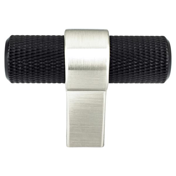 Berenson - Radial Reign Matte Black Bar and Brushed Nickel Post Knob