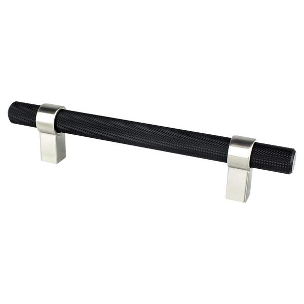 Berenson - Radial Reign 128mm CC Matte Black Bar and Brushed Nickel Posts Pull