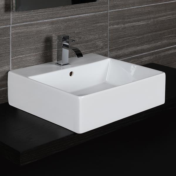 Lacava - Aquamedia Wall-Mount Or Above-Counter Porcelain Bathroom Sink With An Overflow