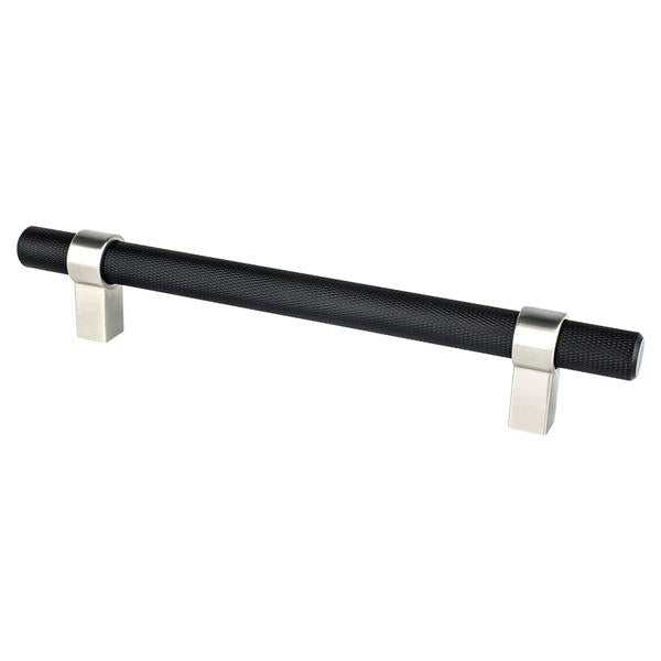Berenson - Radial Reign 160mm CC Matte Black Bar and Brushed Nickel Posts Pull