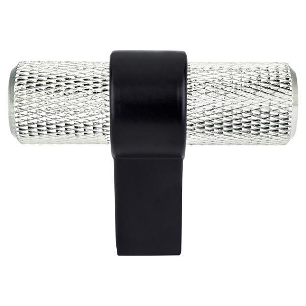 Berenson - Radial Reign Brushed Nickel Bar and Matte Black Post Knob