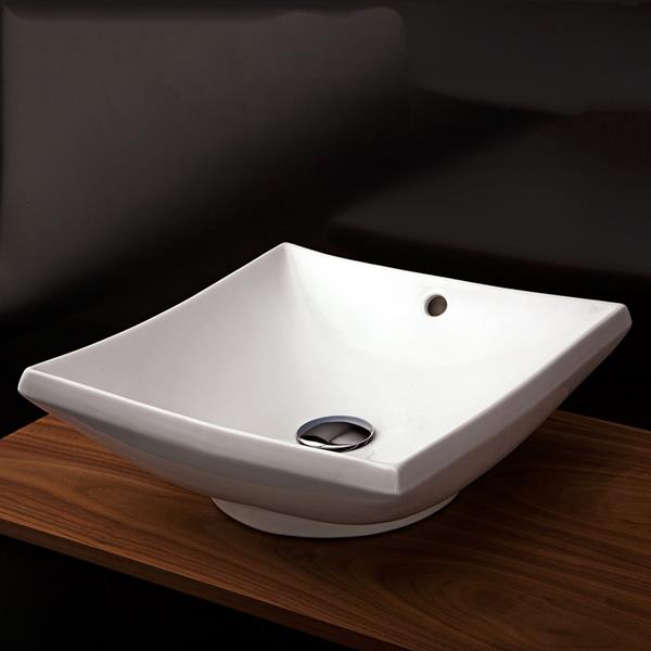 Lacava - Light Vessel Porcelain Bathroom Sink With An Overflow, 16 3/8 InchW, 16 3/8 InchD, 6 InchH.