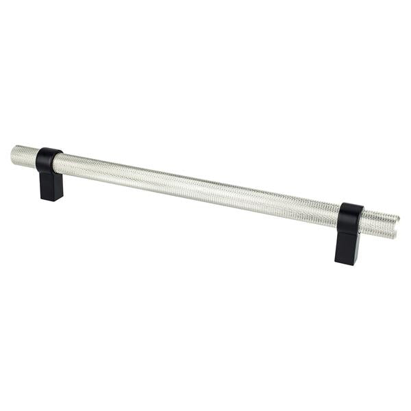 Berenson - Radial Reign 224mm CC Brushed Nickel Bar and Matte Black Posts Pull