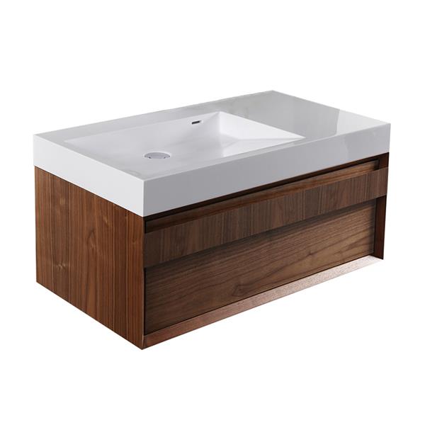 Lacava - Luce Wall-Mount Under-Counter Vanity With Finger Pulls On One Drawer