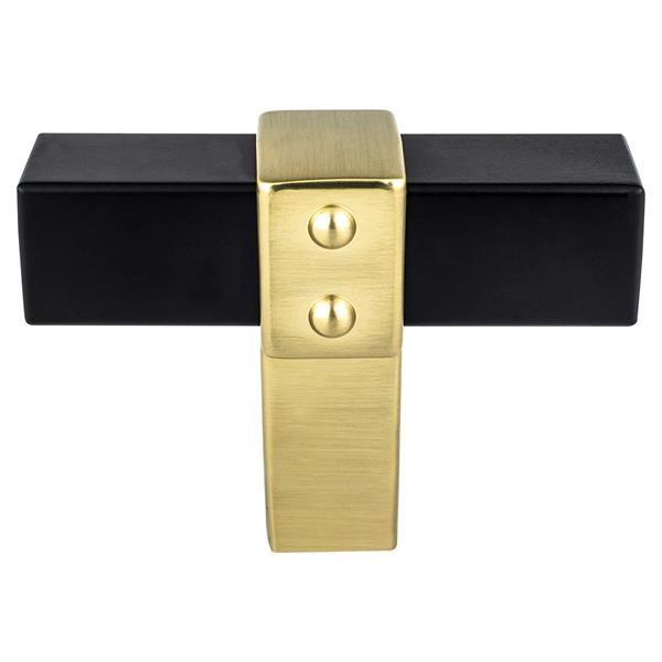Berenson - Rivet Rebel Matte Black Bar and Modern Brushed Gold Post Knob
