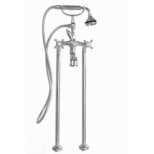Cheviot - Free Standing Tub Filler with Hand Shower - All Metal Accents