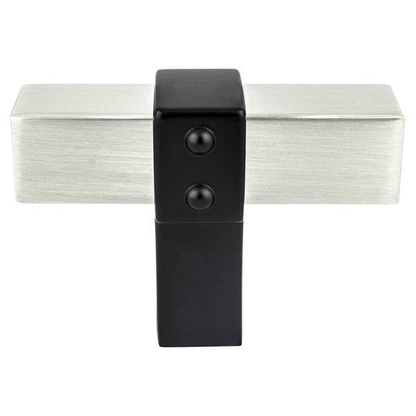 Berenson - Rivet Rebel Brushed Nickel Bar and Matte Black Post Knob