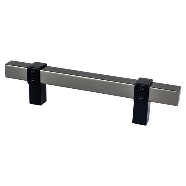 Berenson - Rivet Rebel 96mm CC Slate Bar and Matte Black Posts Pull