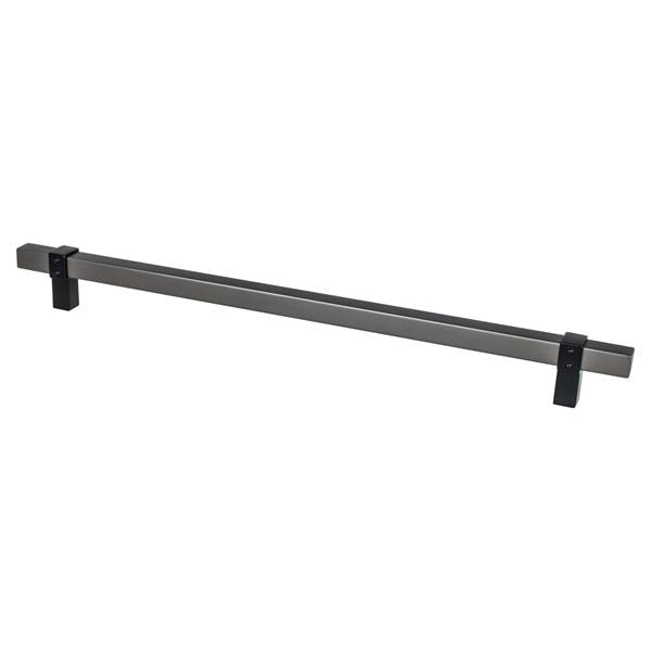 Berenson - Rivet Rebel 12 inch CC Slate Bar and Matte Black Posts Appliance Pull