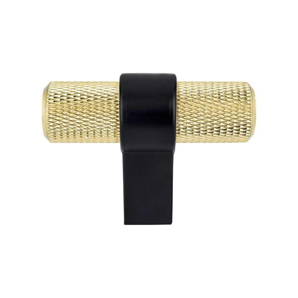 Berenson - Radial Reign Modern Brushed Gold Bar and Matte Black Post Knob
