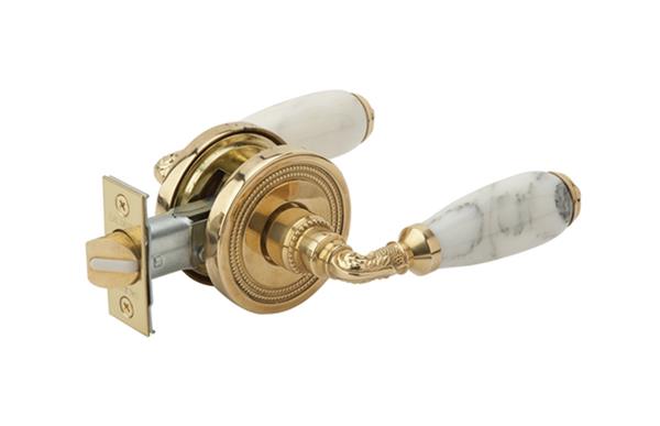 Phylrich - White Marble Door Lever Passage Set