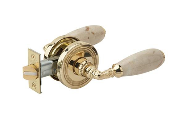 Phylrich - Beige Marble Door Lever Passage Set