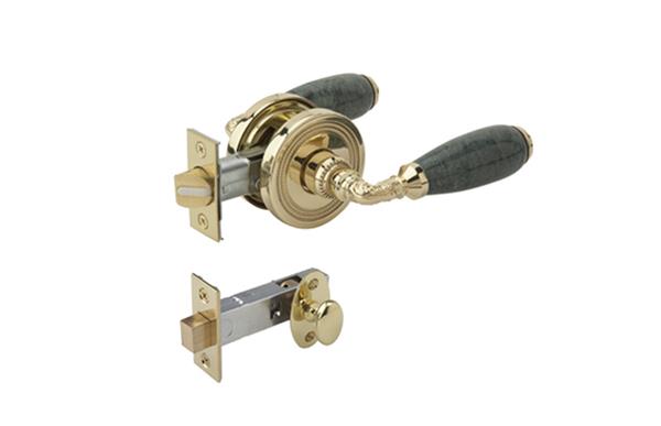 Phylrich - Green Marble Door Lever with Privacy Bolt