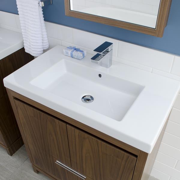 Lacava - Aquaquattro Wall-Mount, Vanity Top Or Self-Rimming Porcelain Bathroom Sink With An Overflow