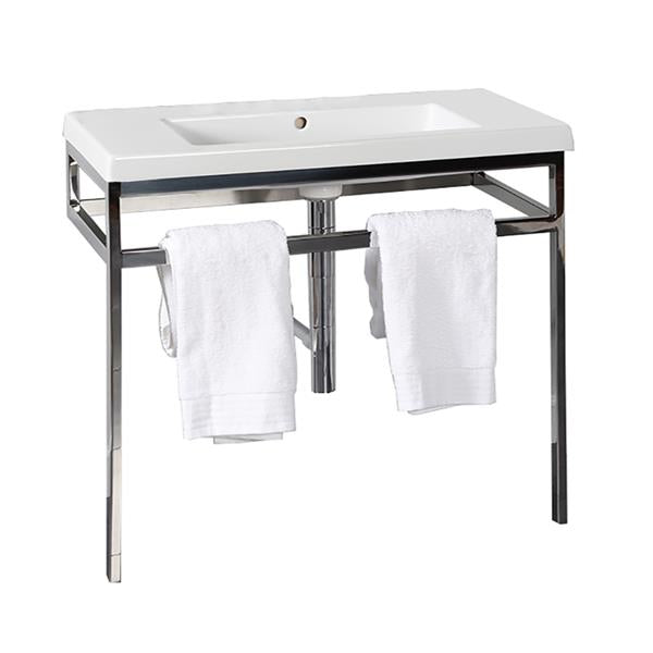 Lacava - Aquaquattro Floor-Standing Metal Console Stand With A Towel Bar