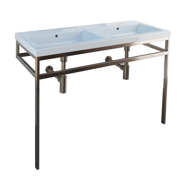 Lacava - Aquaquattro Floor-Standing Metal Console Stand With A Towel Bar