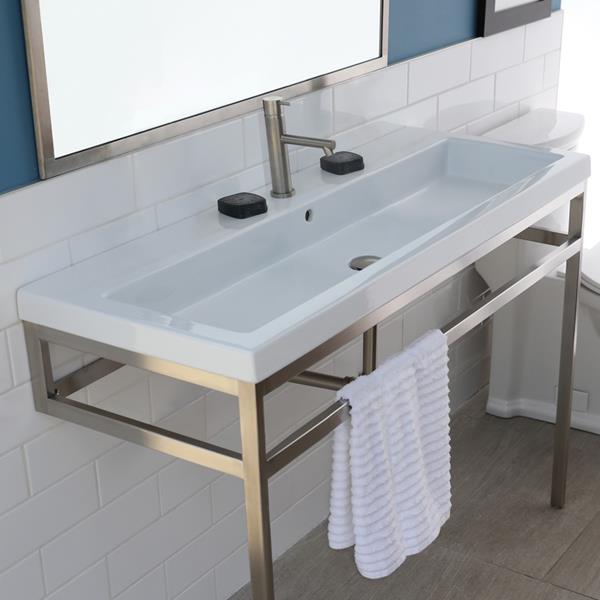 Lacava - Aquaquattro Wall-Mount, Vanity Top Or Self-Rimming Porcelain Wide-Bowl Bathroom Sink
